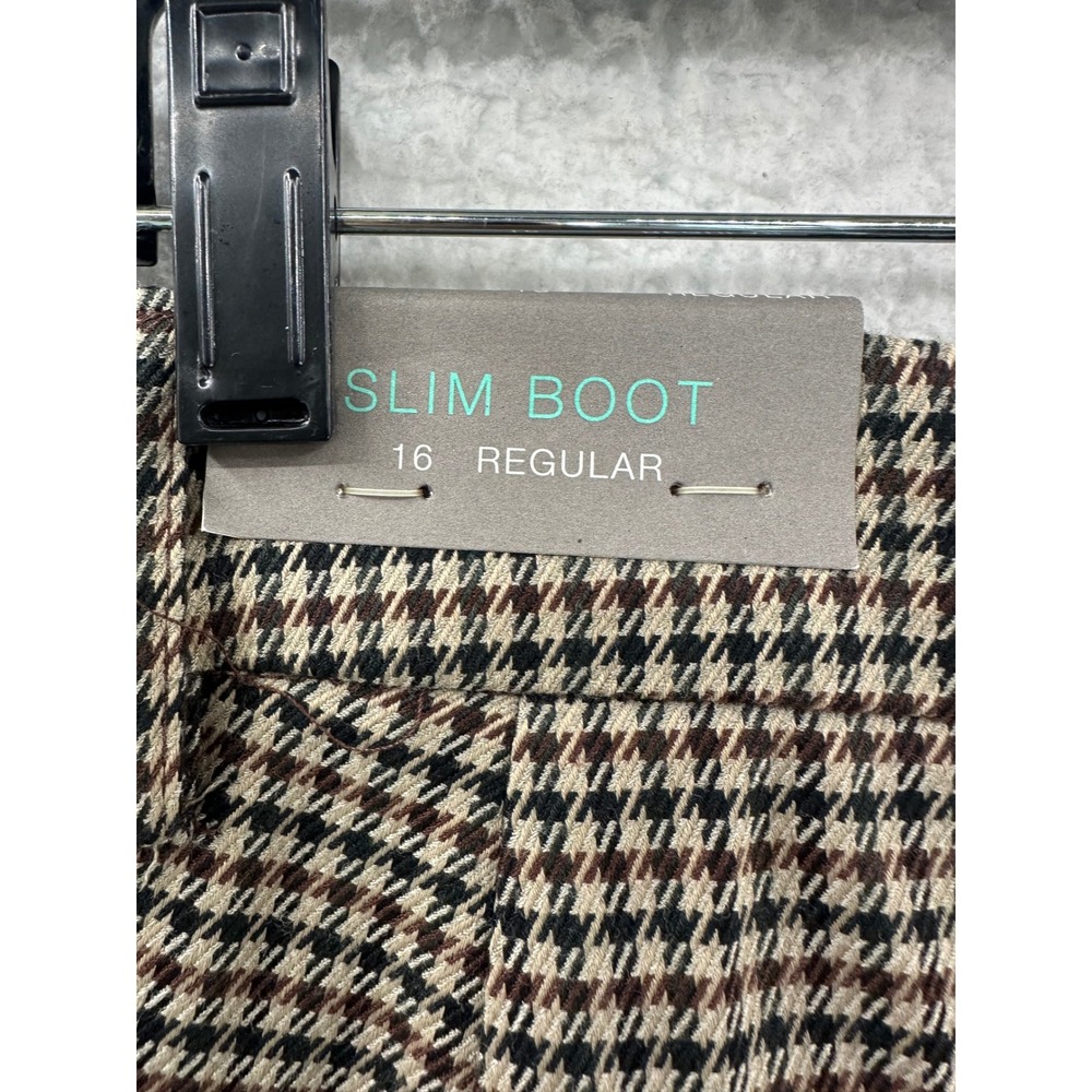 Maurices Slim Boot Mid Rise Houndstooth Pants Women's Size 16 Regular - Picture 3 of 14